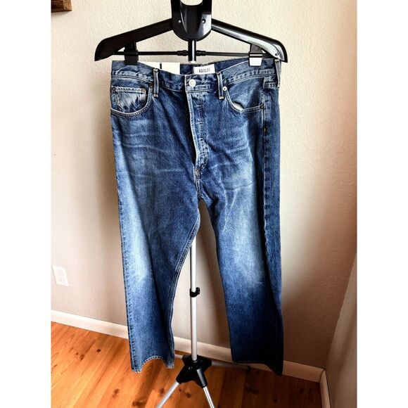 NWT Agolde 90's Pinch Waist Jeans in Portrait Straight Leg Med Wash Size 31 - Picture 2 of 9